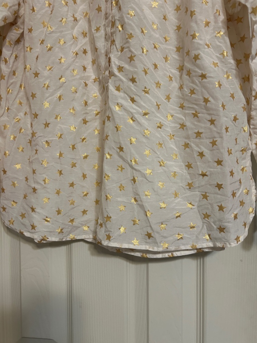 BOGO 1/2off🎒35%off3🛴 J. Crew white metallic star silk blend top - Picture 3 of 5